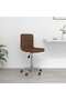 Swivel Office Chair Brown Fabric