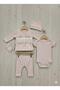 Floral Embroidered Ruffled Five-Piece Baby Hospital Discharge Set