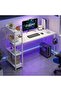 Study Desk Table for Home Office,4-layer Reversible Bookshelf Storage Computer Desk 110*60cm