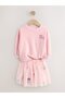 Cotton Pink Long Sleeve Sweat Tutu Skirt Bottom Top Set - 3