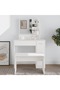 Dressing Table with Mirror White 86.5x35x136 cm