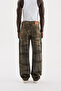 Men's Pigment Coated Effect Baggy Jeans Blue-Brown - 4