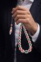 Completely Handcrafted Brass Inlaid Systemic Red Green Colored Spotted Marble Prayer Beads - 2