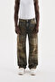 Men's Pigment Coated Effect Baggy Jeans Blue-Brown