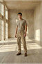 Men's Baggy Fit Comfortable Fit Velvet Beige Trousers - 4