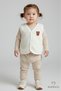 Welsoft Baby Girl Snap Fastener Vest |   Soft Textured, Teddy Bear Embroidered, Plush Baby Vest Cream 6-36 Months - 6