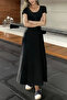 Women's Summer U-Neck Dress with Raw Hem Stitching
