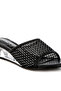 Women Mesh Clear Heel Wedge Sandals in Black - 4
