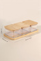 4 Piece Bamboo Lid Breakfast Storage Container - Vacuum Lid with Tray Airtight Breakfast Set 250ml - 5