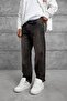 Men's Jean Trousers Cross Striped Brown Baggy
