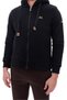 Fur Lined Hooded Full Zipper Double Pocket Logo Ribbed Detailed Warm Winter Coat - 8
