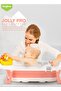 Foldable Baby Bathtub Pink with Anti-Skid Base, Support Cushion & Drainer for 0-3 Years - 2