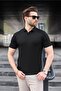 Black Polo Neck Knitwear Men's T-Shirt E7461