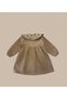 Girl's Dress with Daisy Embroidery and Front Buttons in Gabardine - 3