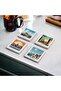 Santorini Rome Travel Themed Natural Stone Travertine Coasters Stone Coasters Set of 4 - 6