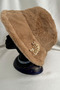 Soft Texture Tree of Life Brooch Detail Plush Fedora Fisherman Hat - 4