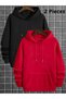 Advantageous Pack of 2 Basic Hooded Kangaroo Pocket Sweatshirt