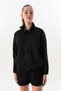 Comfort Women's Stand Collar Black Jacket - 2