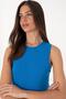 Women's Cobalt Blue Crew Neck Sleeveless T-Shirt -Vr077 - 2