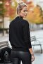 Black-Blue Ballerina Collar Long Sleeve Patterned Thin Casual Knitwear Sweater 65 60 - 6
