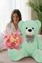 Pink and White Butterfly Bouquet with Led Lights – 25 Butterflies & 90 cm Large Plush Bear |   Oze for Valentine's Day - 2