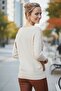 Cream Boat Neck Long Sleeve Slim Casual Knitwear Sweater 65 60 - 7