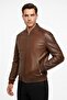 Brown Marco Genuine Leather Men's Bomber Jacket - 2