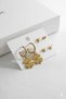 Clover Detailed, Zircon Stone Steel Hoop Earrings - 2