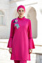 Full Covered Hijab Swimsuit 4 Pieces - Fuchsia |   M2008 - 2