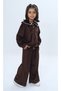 Girl's 2-Piece Set: Embroidered Sweatshirt with Lace Collar & Elastic Waistband, Wide-Leg Sweatpants - 2