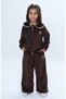 Girl's 2-Piece Set: Embroidered Sweatshirt with Lace Collar & Elastic Waistband, Wide-Leg Sweatpants