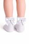 Set of 3 Girls' and Women's Cotton Socks – Bow & Ruffle Model, Plain White, High Quality - 2