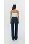 Meliora Stretch Fabric Casual Women's Navy Blue Super High Waist Wide Leg Denim Jeans - 3