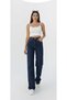 Meliora Stretch Fabric Casual Women's Navy Blue Super High Waist Wide Leg Denim Jeans