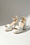 Purnes White Skin (9 cm Heel) Platform Heeled Casual Shoes - 3