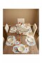 Iznik Ceramic Tulip Motif 6 Person 12 Piece American Dinnerware Set with Bag - 2