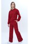 Girl's 2-Piece Set Stone Embroidered K Hooded Sweatshirt & Elastic Waist Wide Leg Sweatpants with Pockets - 3