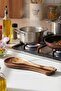 Favorite 2201 Acacia Wood Spoon Rest - Countertop Wooden Spoon Holder