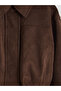 Brown Suede Look Girl's Coat - 3