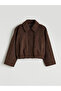 Brown Suede Look Girl's Coat