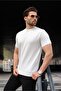 White Crew Neck Knitwear Men's T-Shirt E7460 - 2