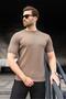 Light Brown Crew Neck Knitwear Men's T-Shirt E7460 - 2