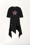 Black Embroidered Asymmetrical Tunic 17236