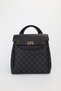 Women's Black Zippered Functional Backpack and Shoulder Bag Nova