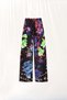 Black Floral Satin Trousers 17251