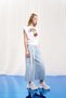 Light Blue Pleated Wide-Leg Denim Trousers 17374 - 3