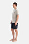 Light Gray Short Sleeve Pocket Cotton Modal T-Shirt Shorts Set - 3