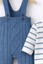 Baby Boy 3-Piece Knitwear Holiday Set Knitwear Sweater and Beret Salopet Set - 4
