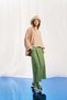 Olive Green Wide-Leg Pleated Trousers 17098 - 3