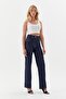 White Stitched Slim Pants Indigo - 3